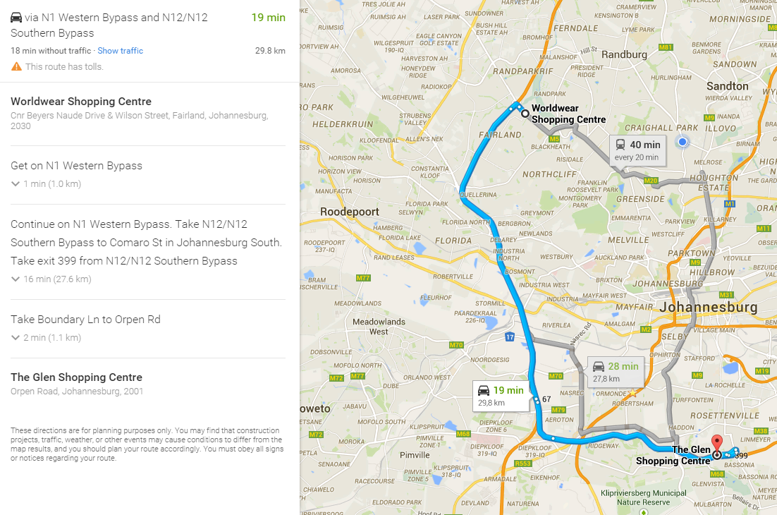 worldwear shopping centre to the glen shopping centre - google maps - google chr_2015-02-20_09-30-48_3445307575.png